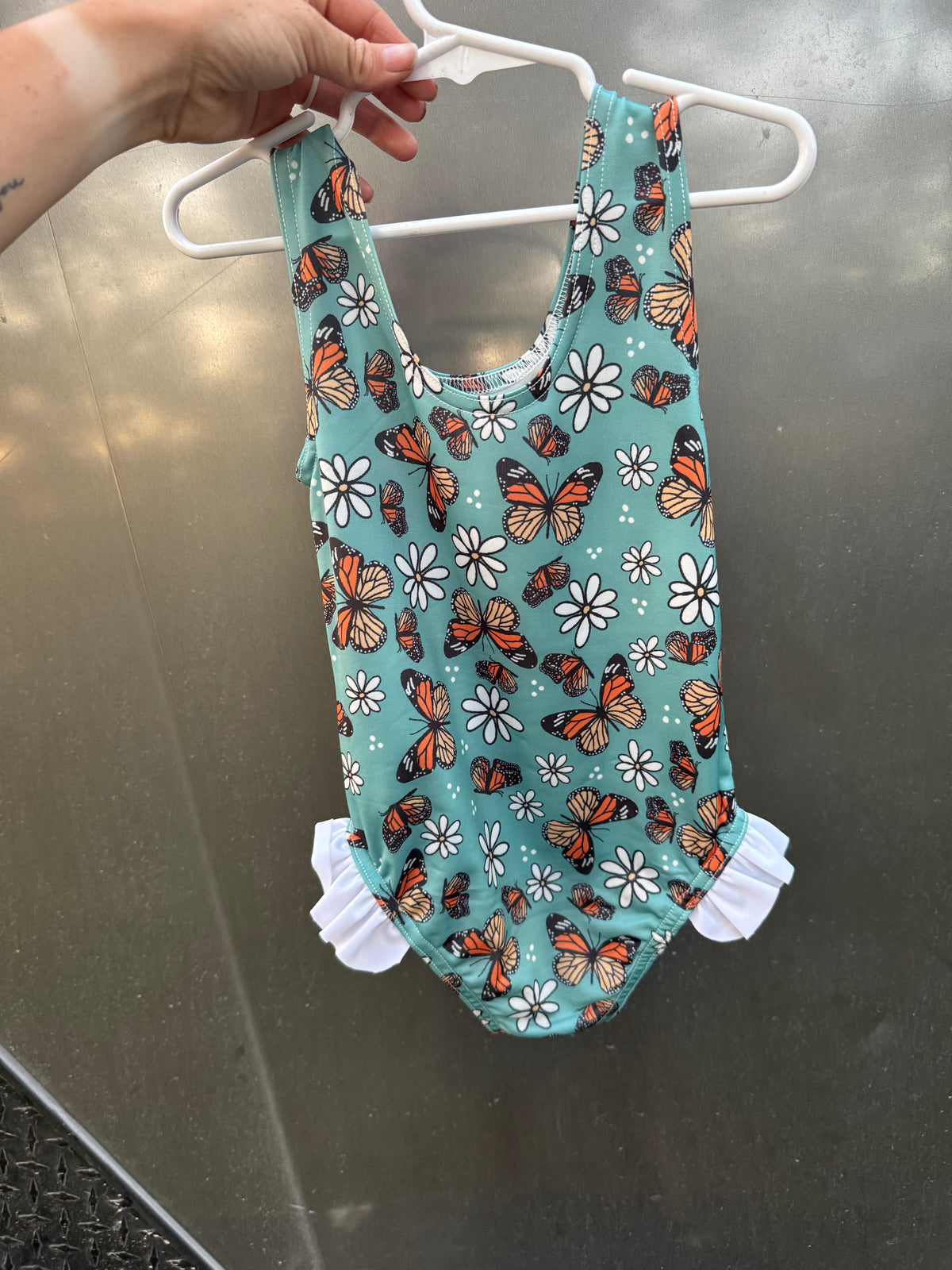 Flower and Butterfly Ruffle Swim 1pc