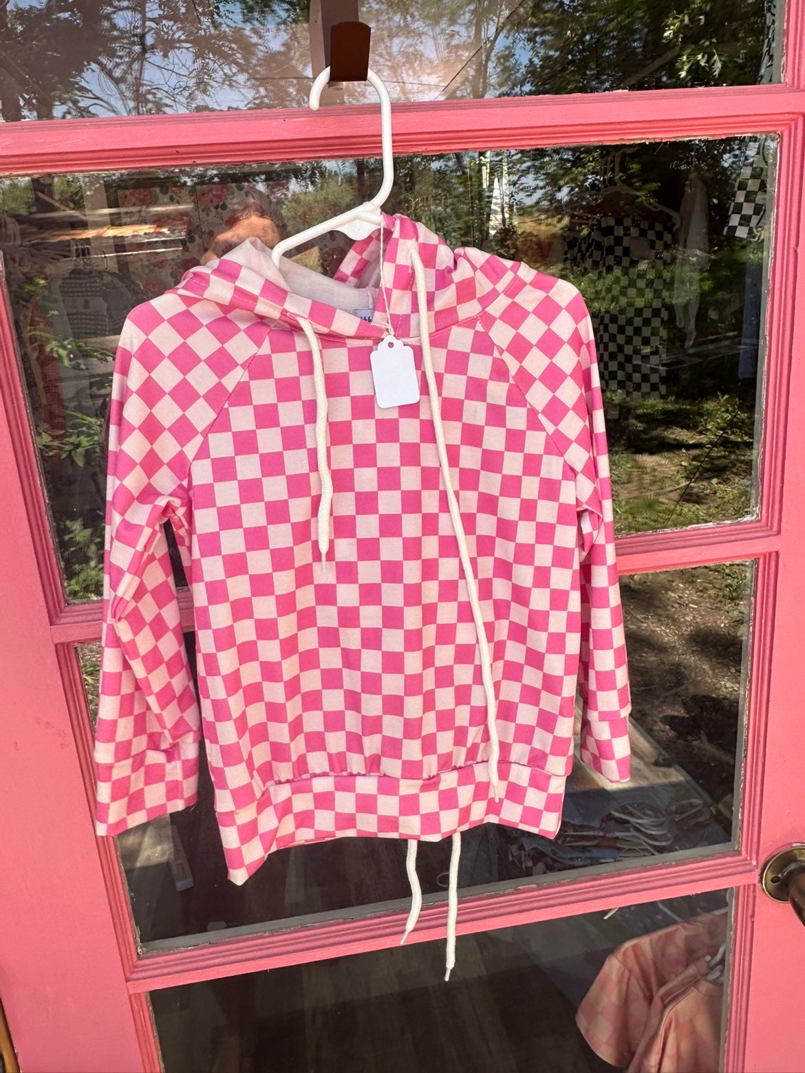 Pink Checkard Sweat Set