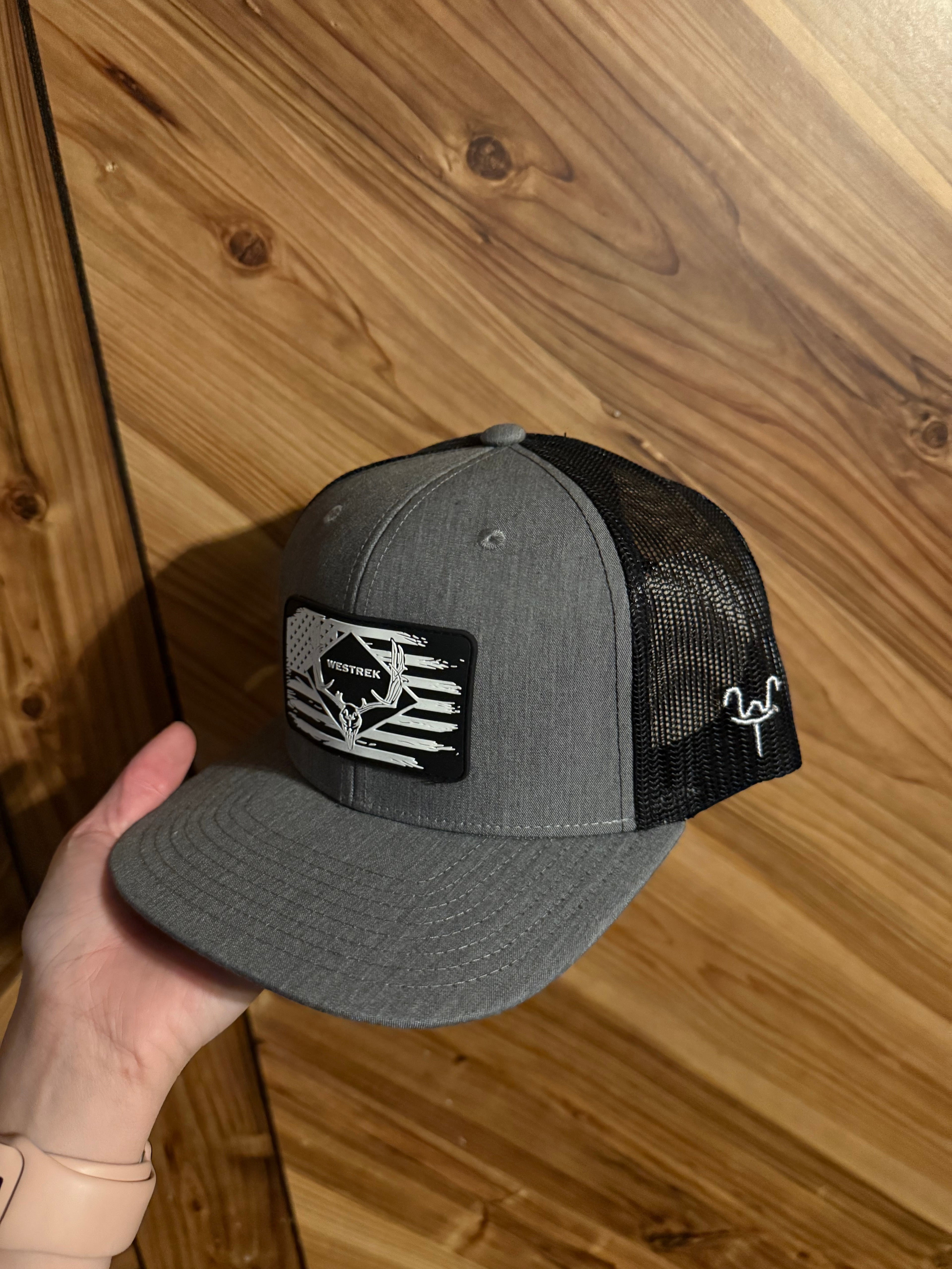 American Flag Buck Skull Hat