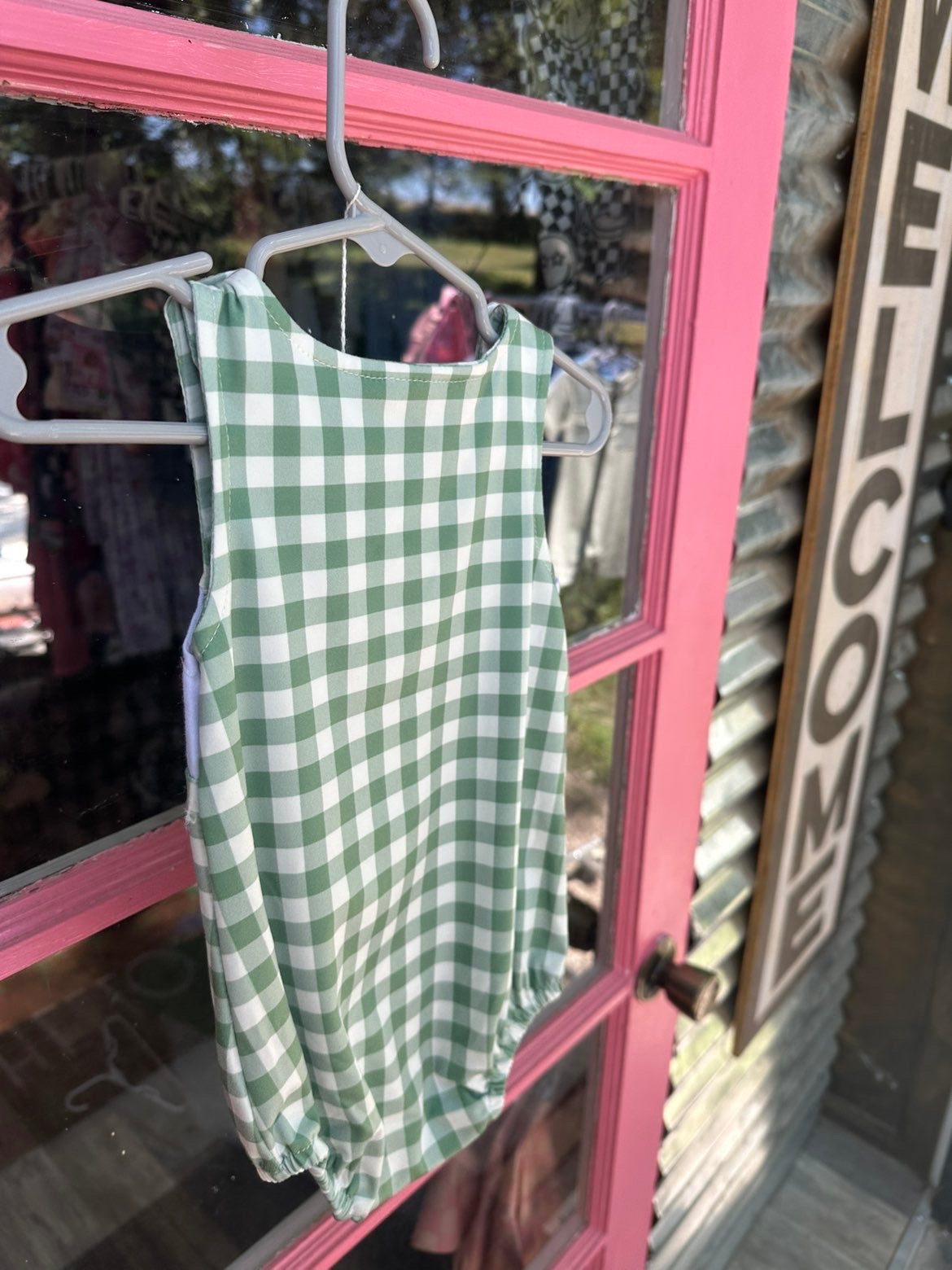 Green Gingham Duck Bubble
