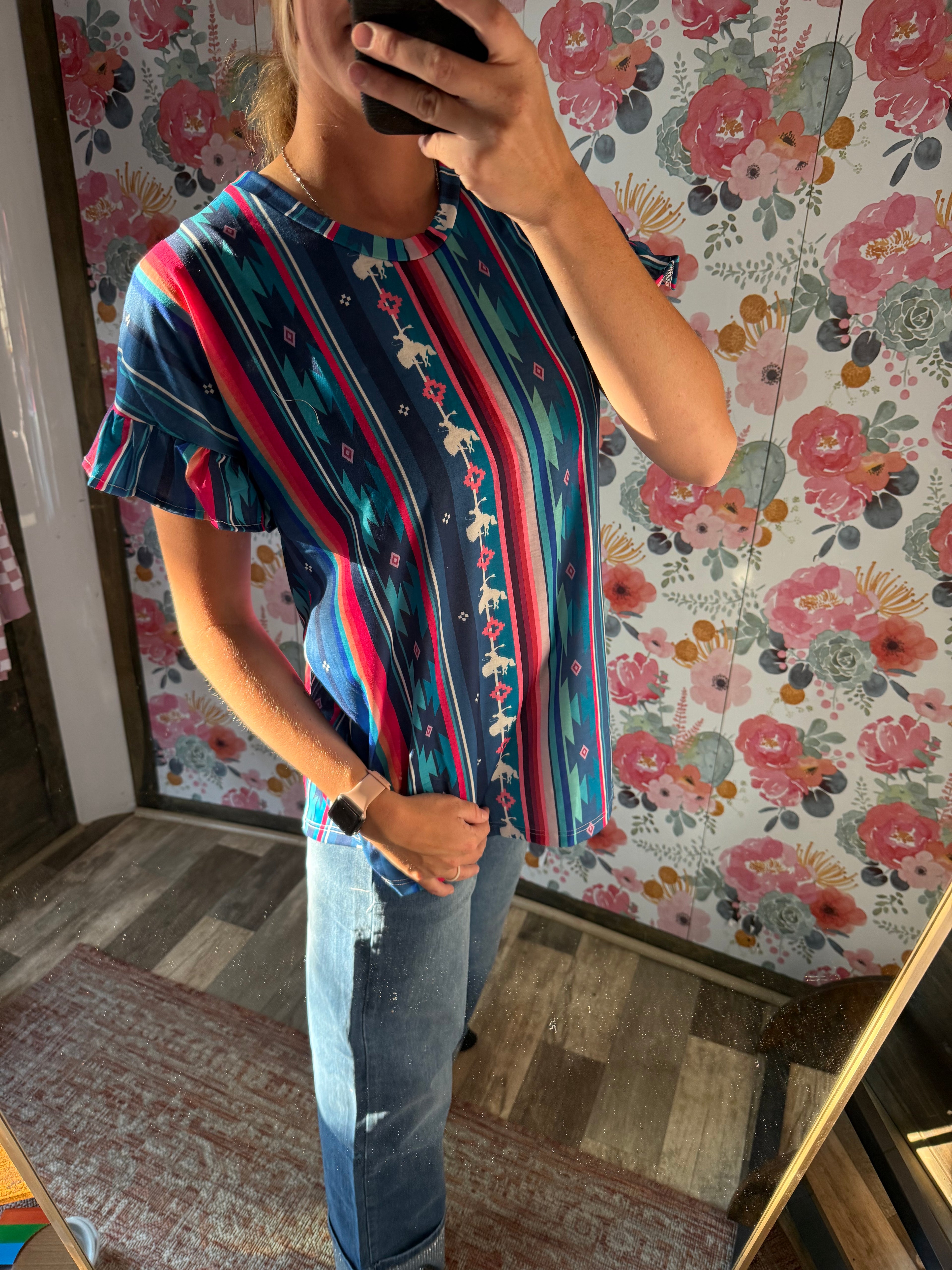 Western Aztec/Cowboy Top