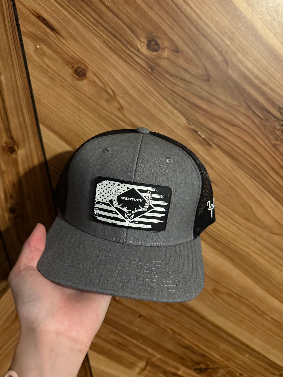American Flag Buck Skull Hat