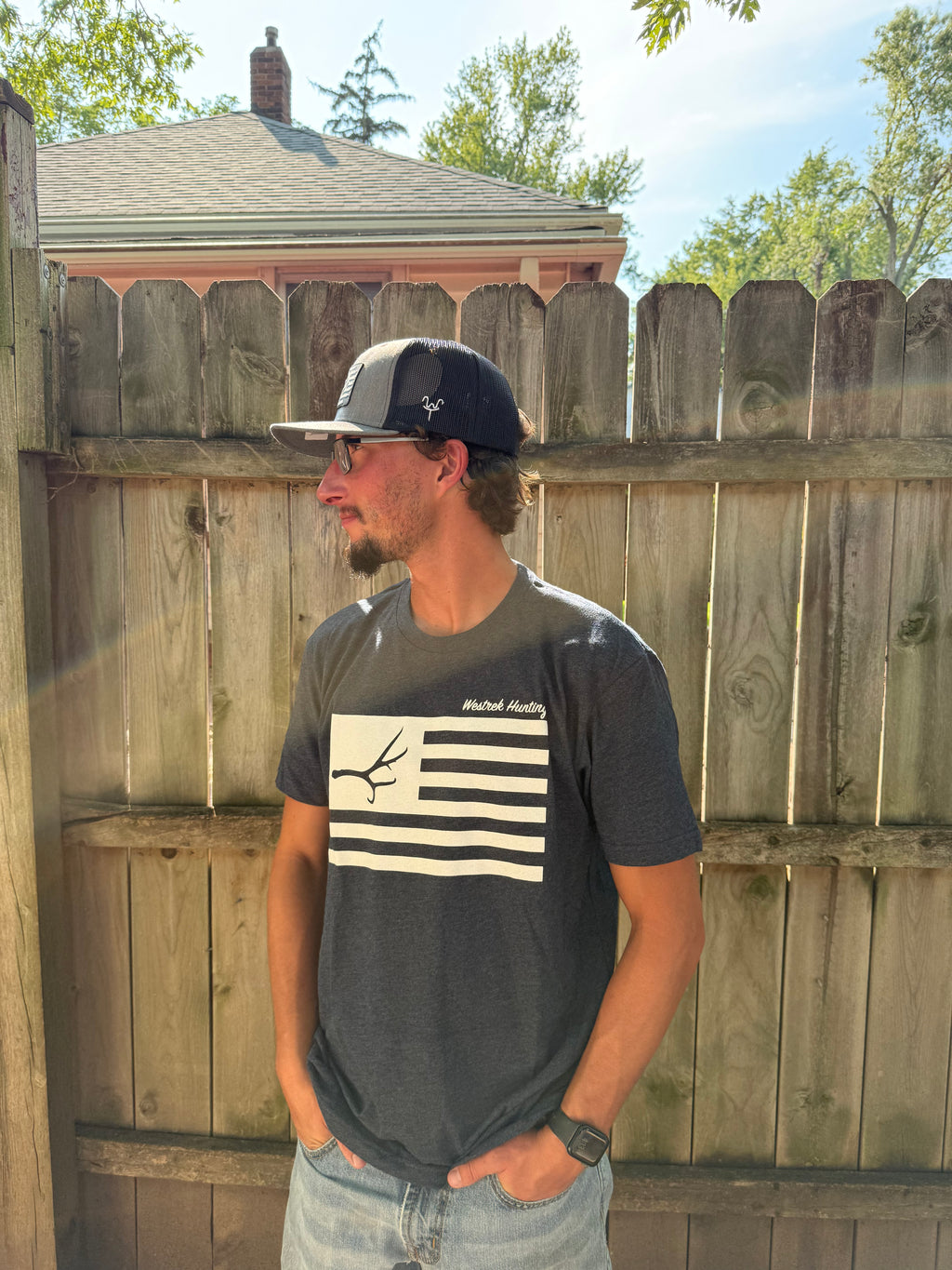 American Flag Buck Skull Hat