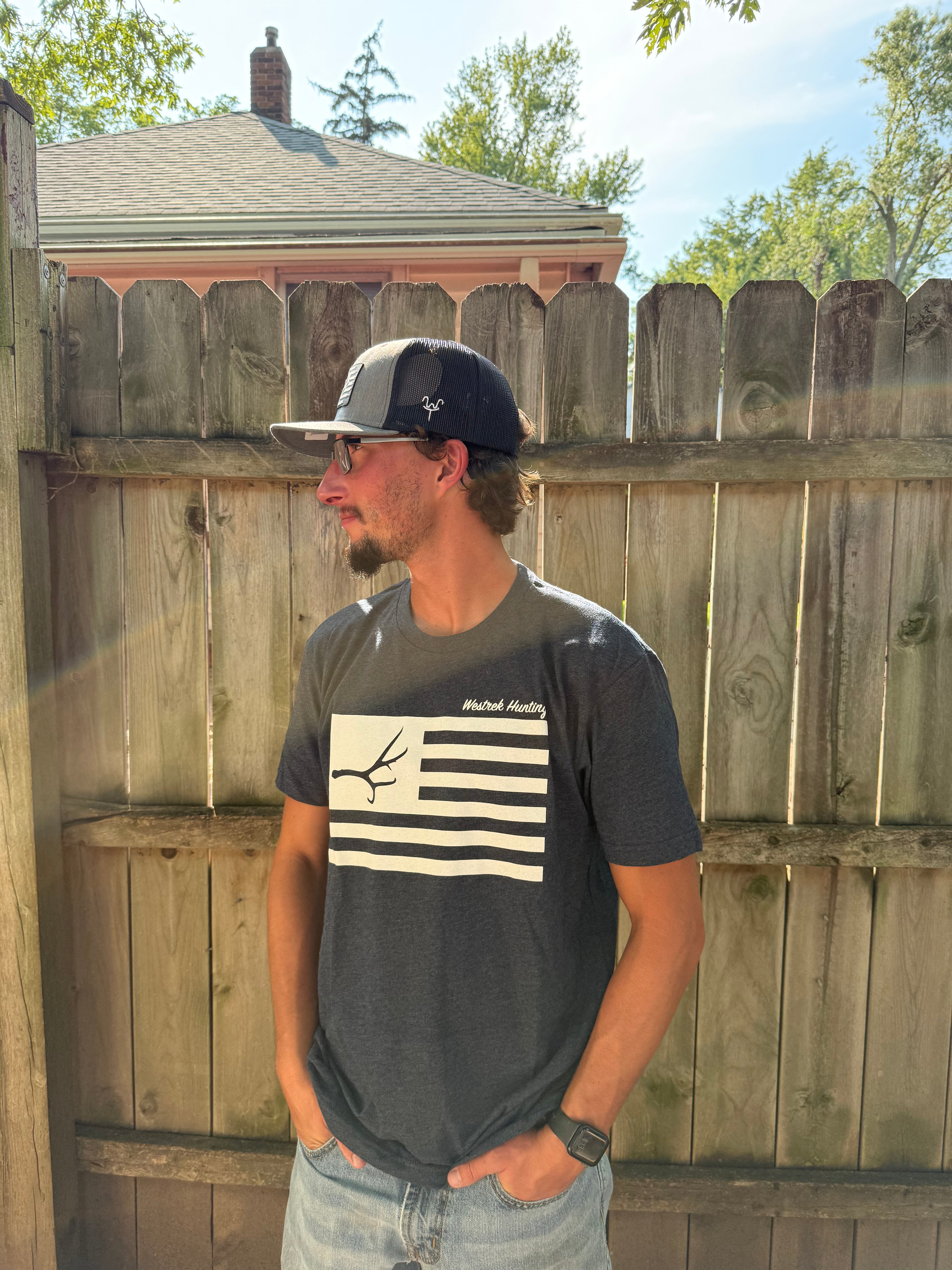 American Flag Buck Skull Hat