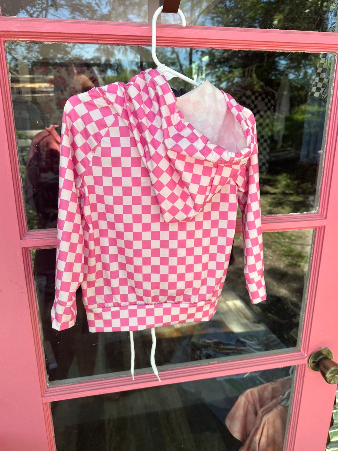 Pink Checkard Sweat Set