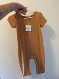 Tan Short Sleeve Bamboo Onesie