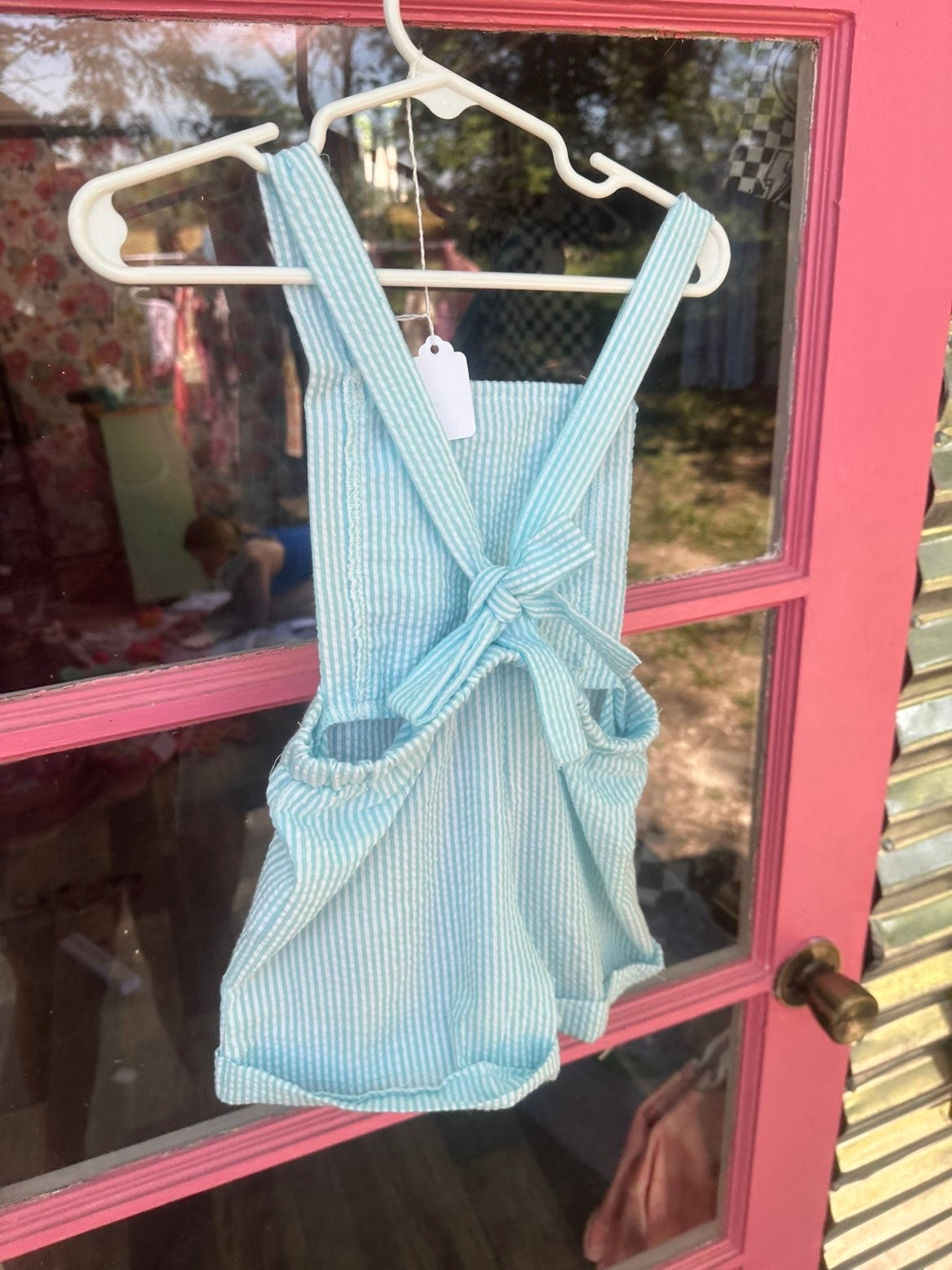 Blue Striped Overalls