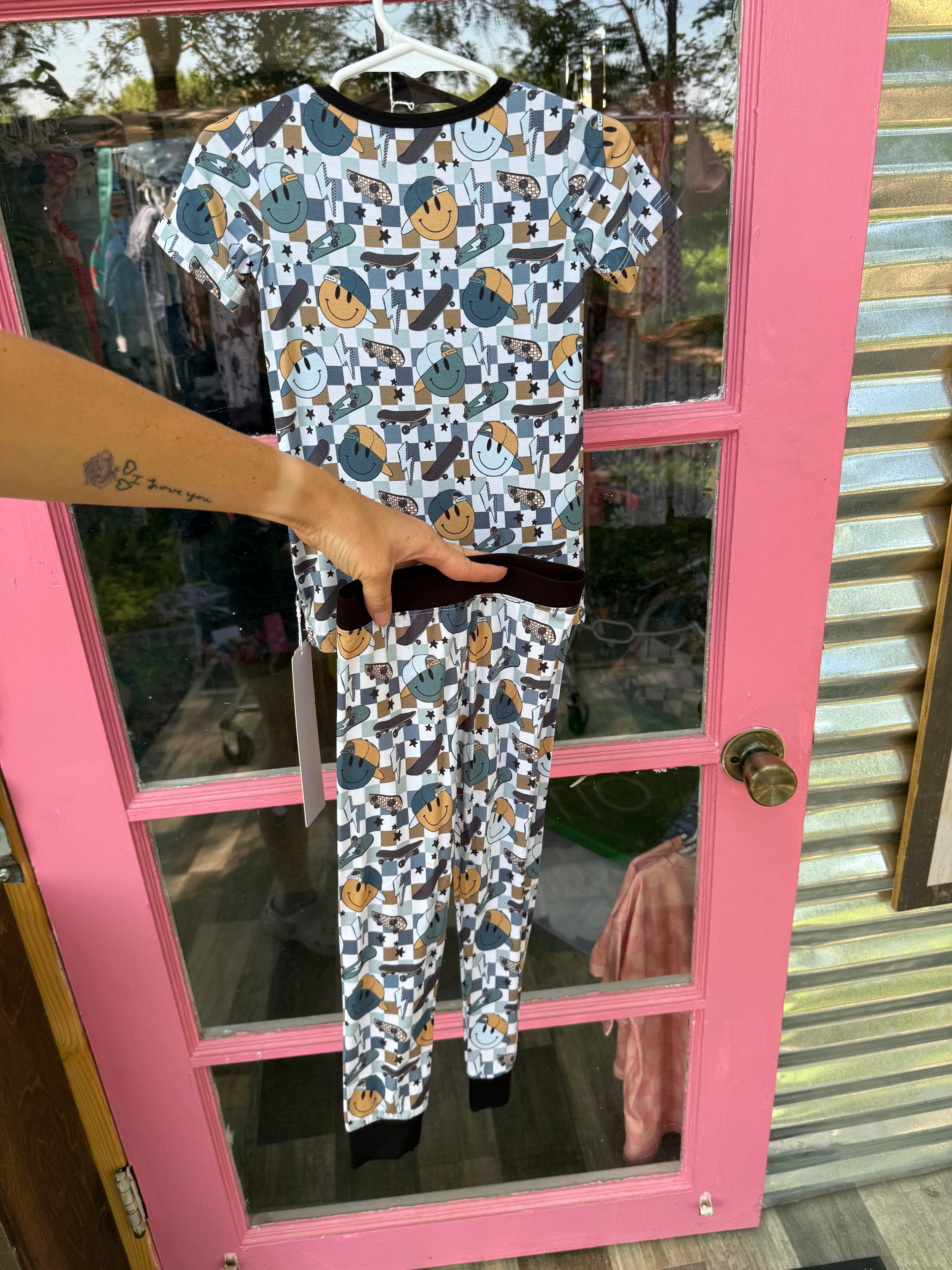 Skater Boy Smiley Bamboo Set