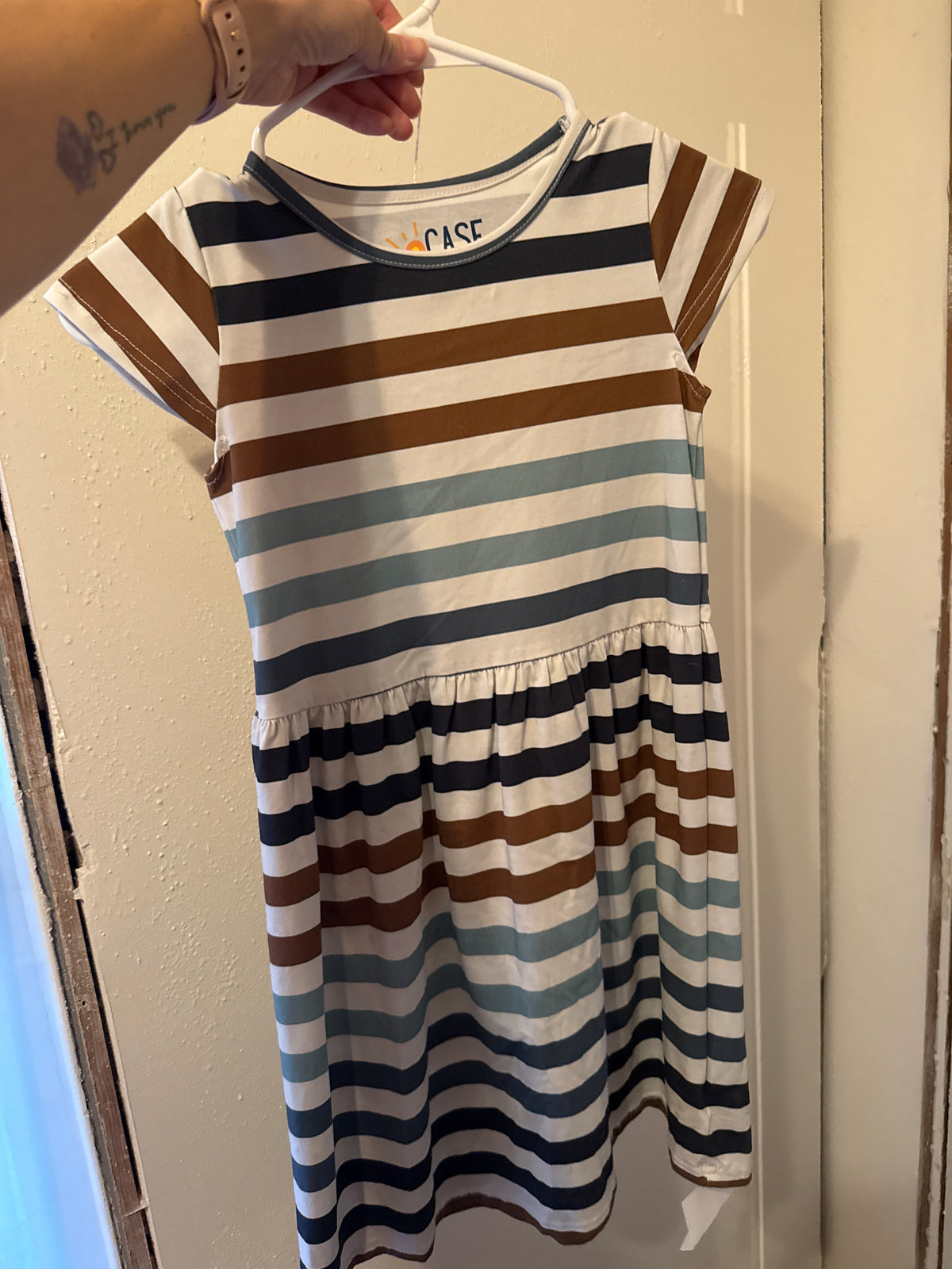 Fall Multi Colored Strip Dress