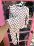 Dusty Pink Checkard Bamboo Pant Set