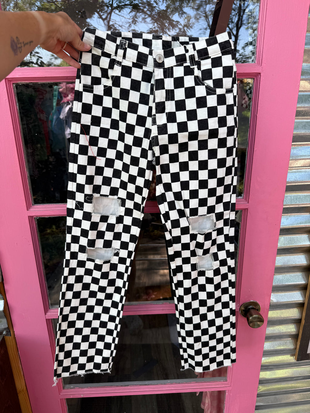 Checkard Jeans