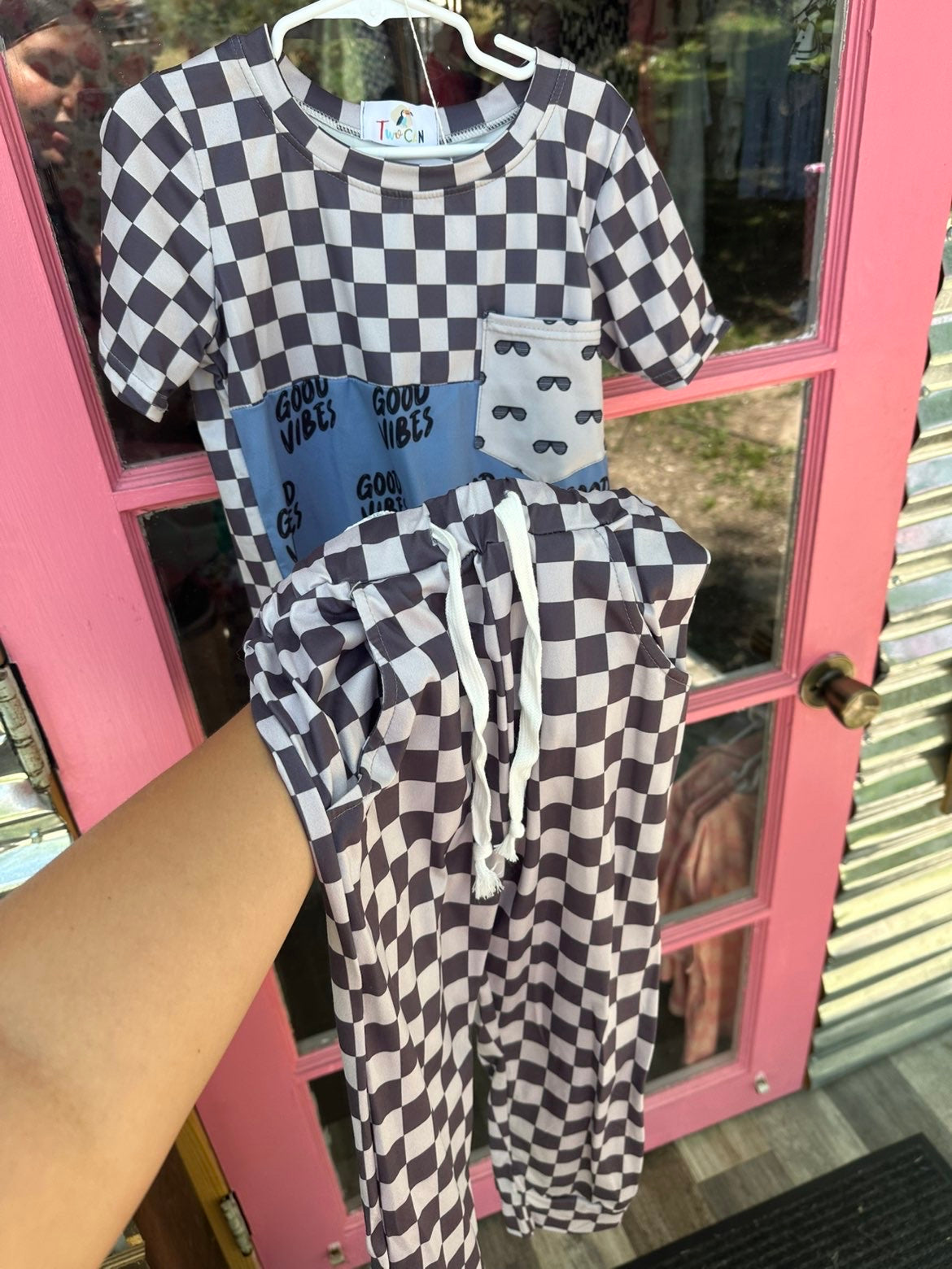 Good Vibes shirt and pants set