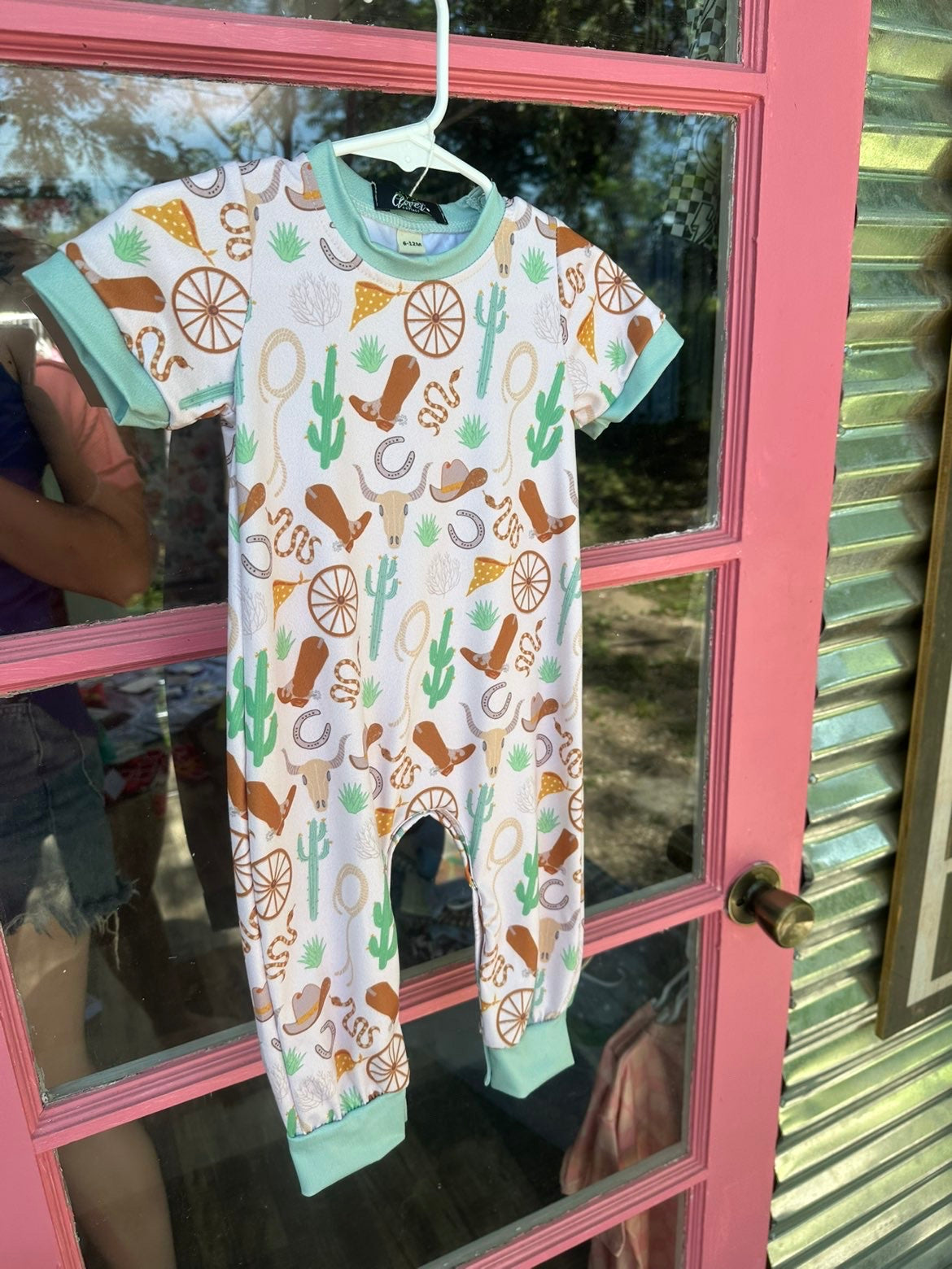 Teal Western Onesie