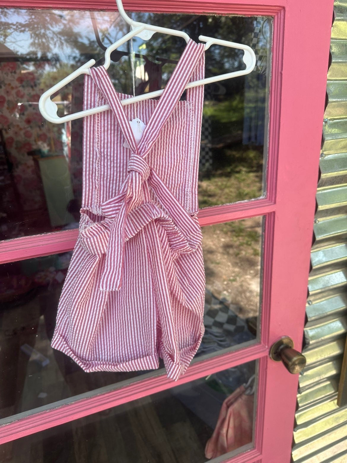 Red Striped Overalls