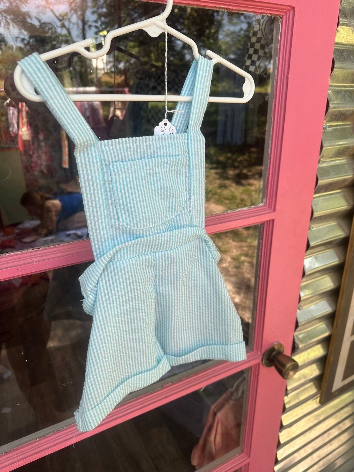 Blue Striped Overalls