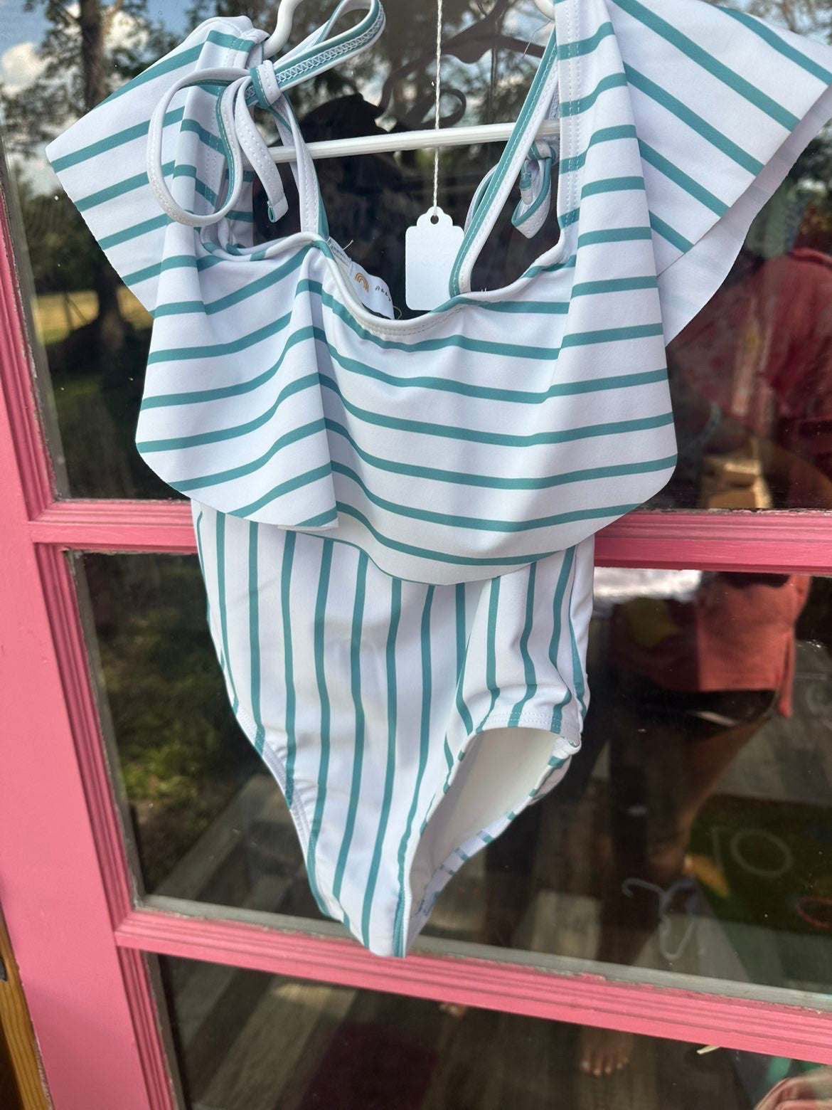Flowy Blue Striped 1pc Swim