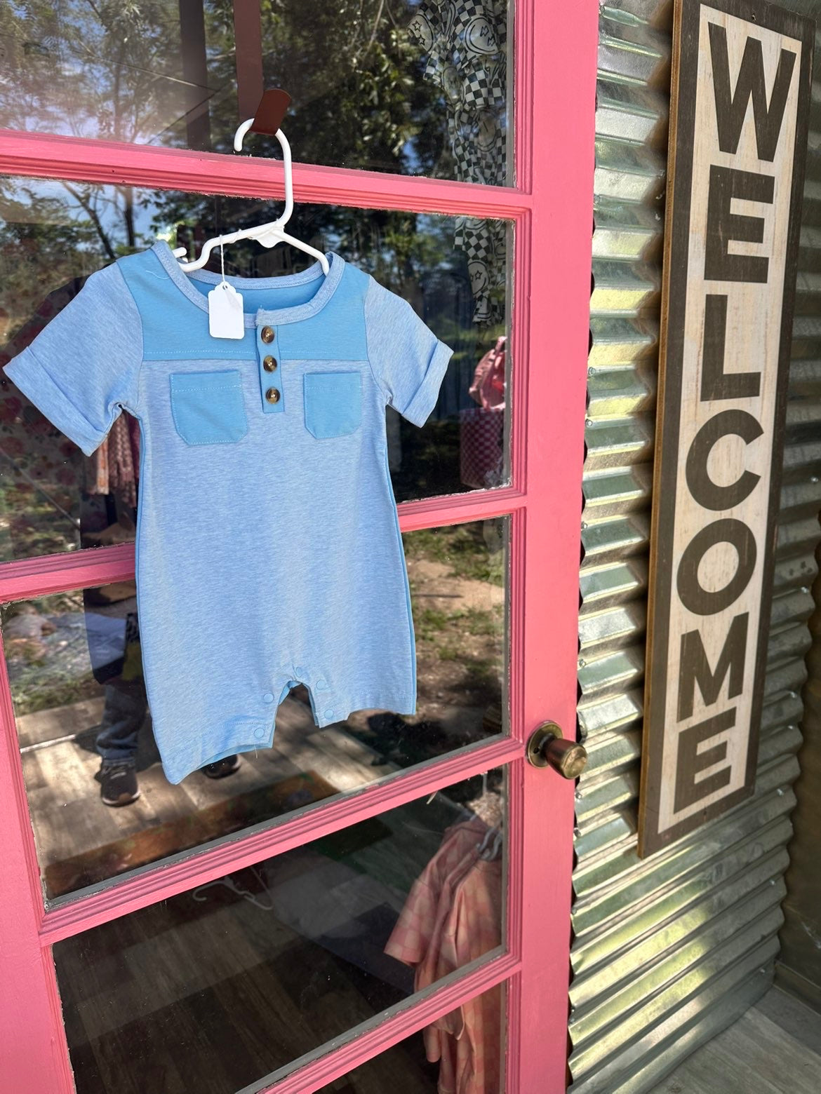 Blue Double Pocket Shortie