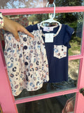 Blue Cheetah Shirt and Skirt ￼