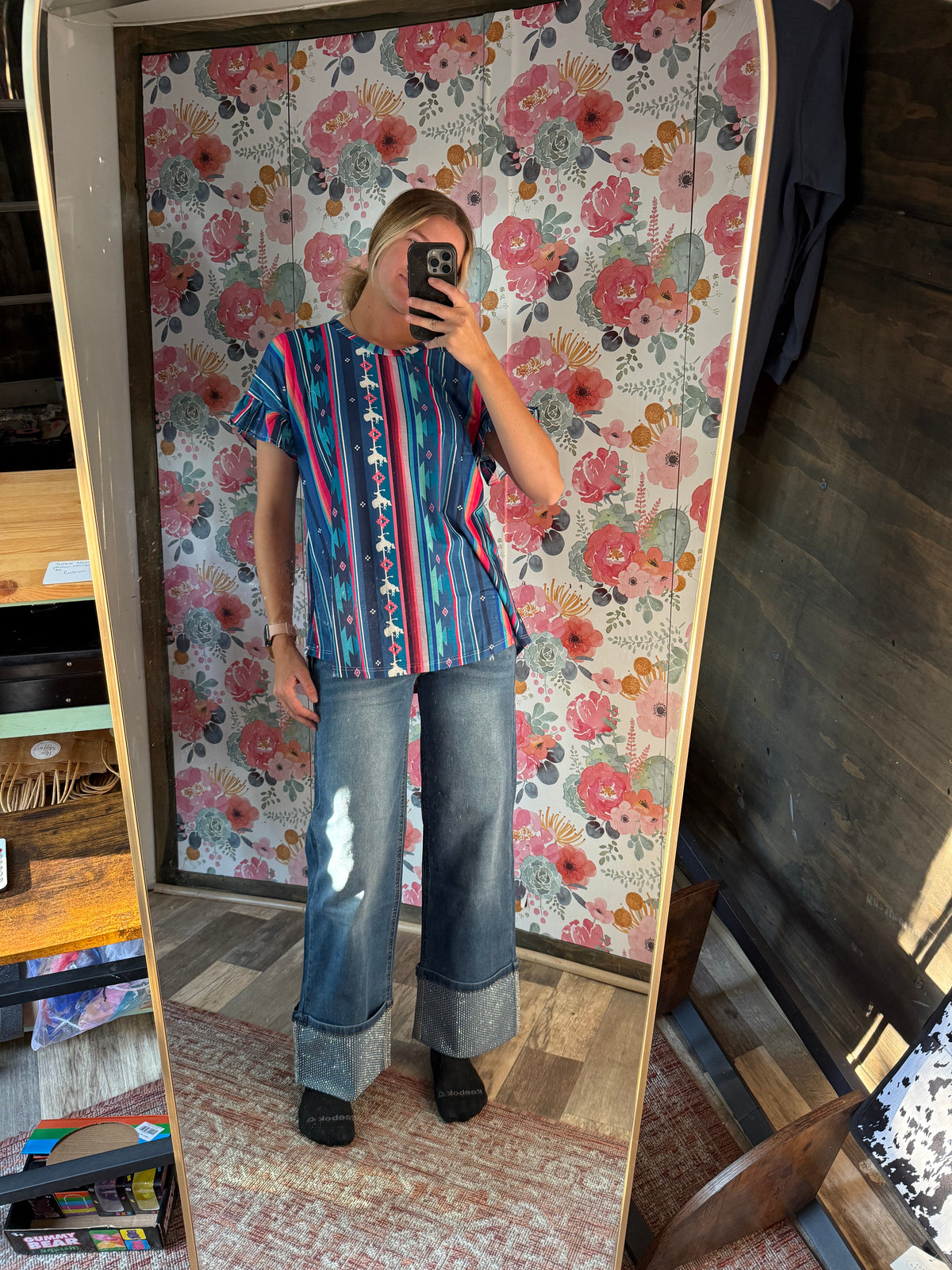 Western Aztec/Cowboy Top