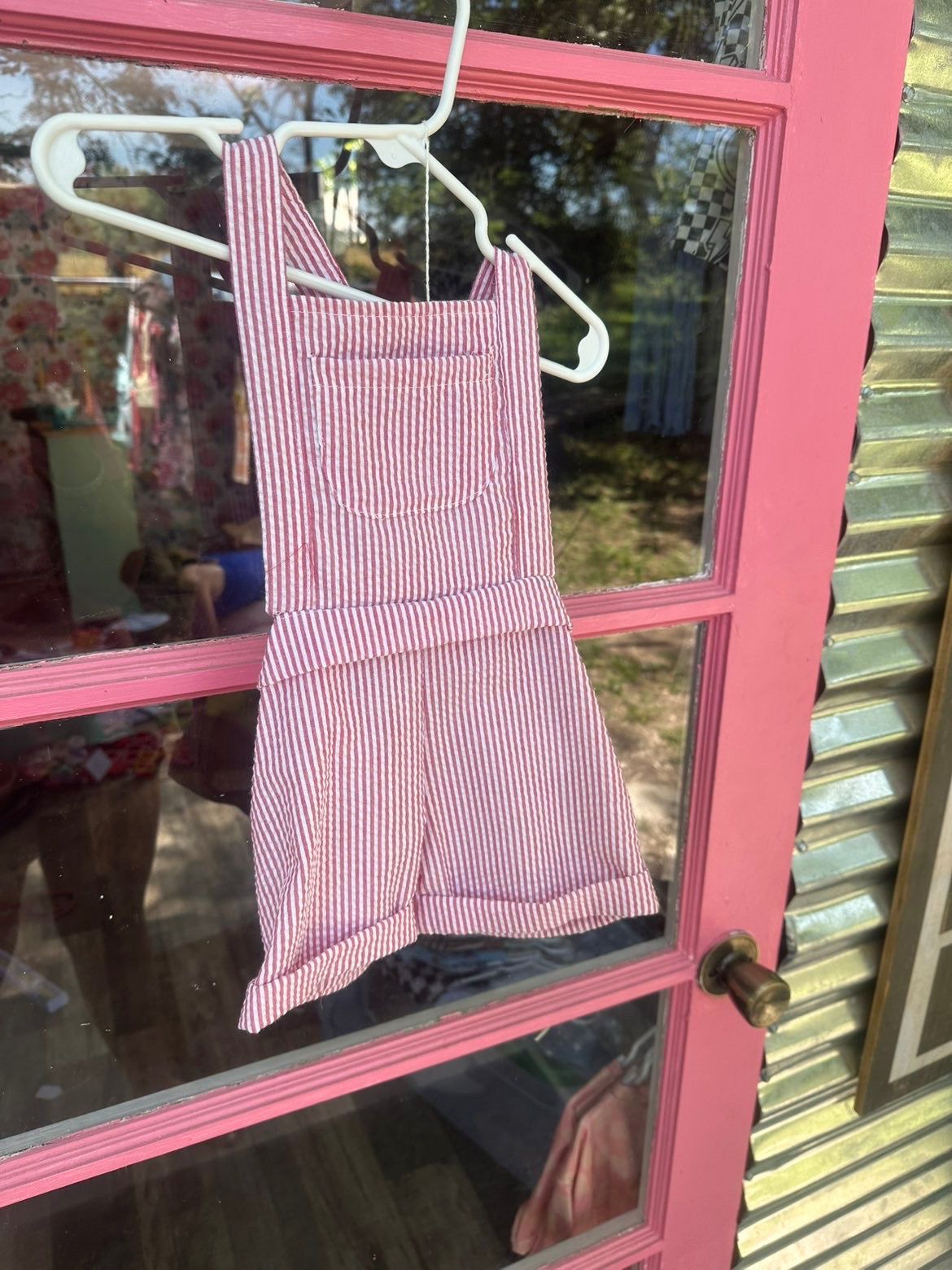 Red Striped Overalls
