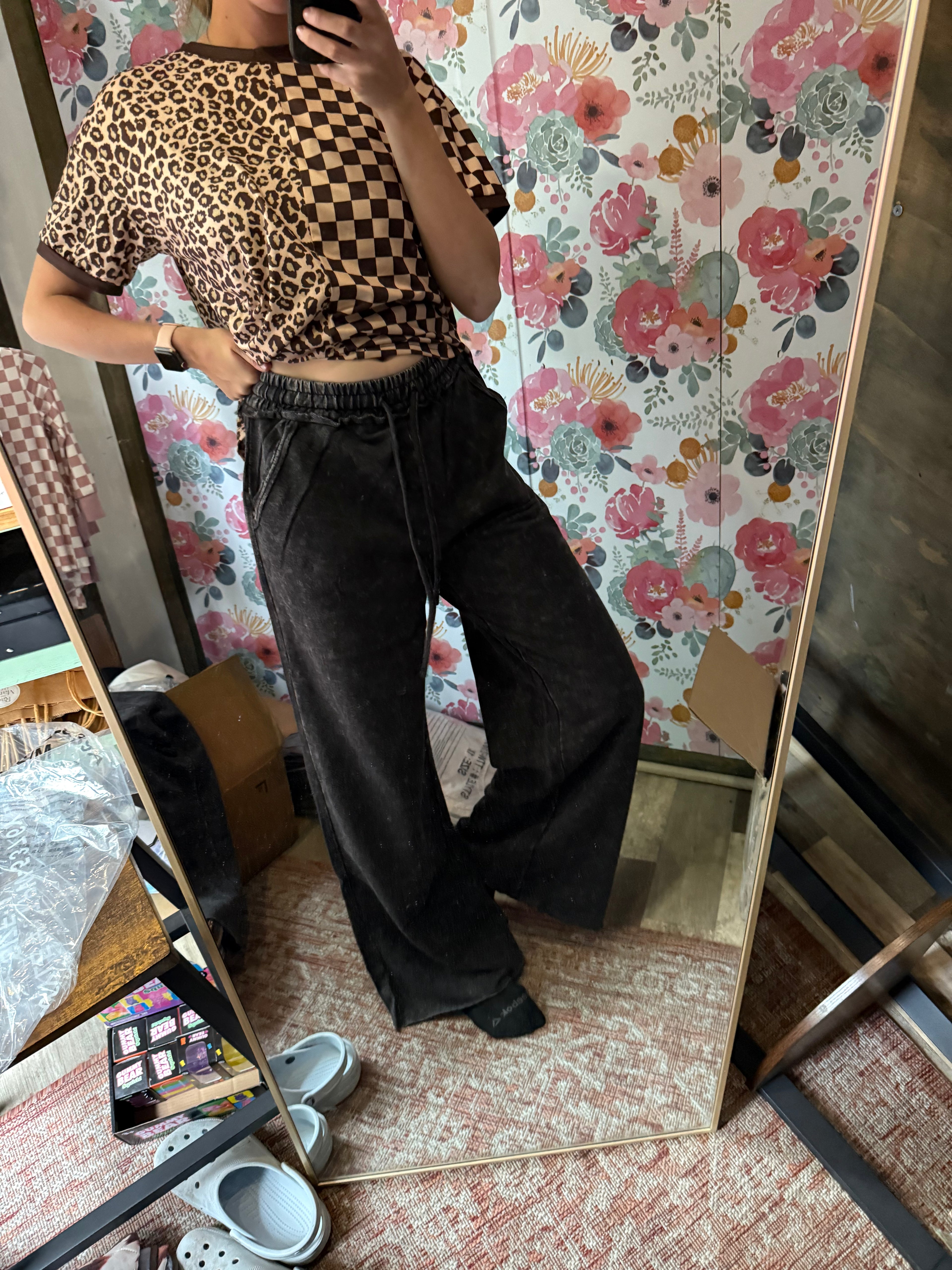 Ash Black Zenana Sweatpants