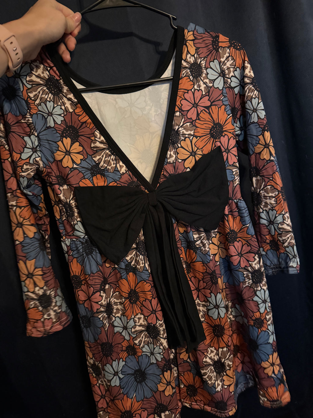 Fall Flower Dress w/Bow