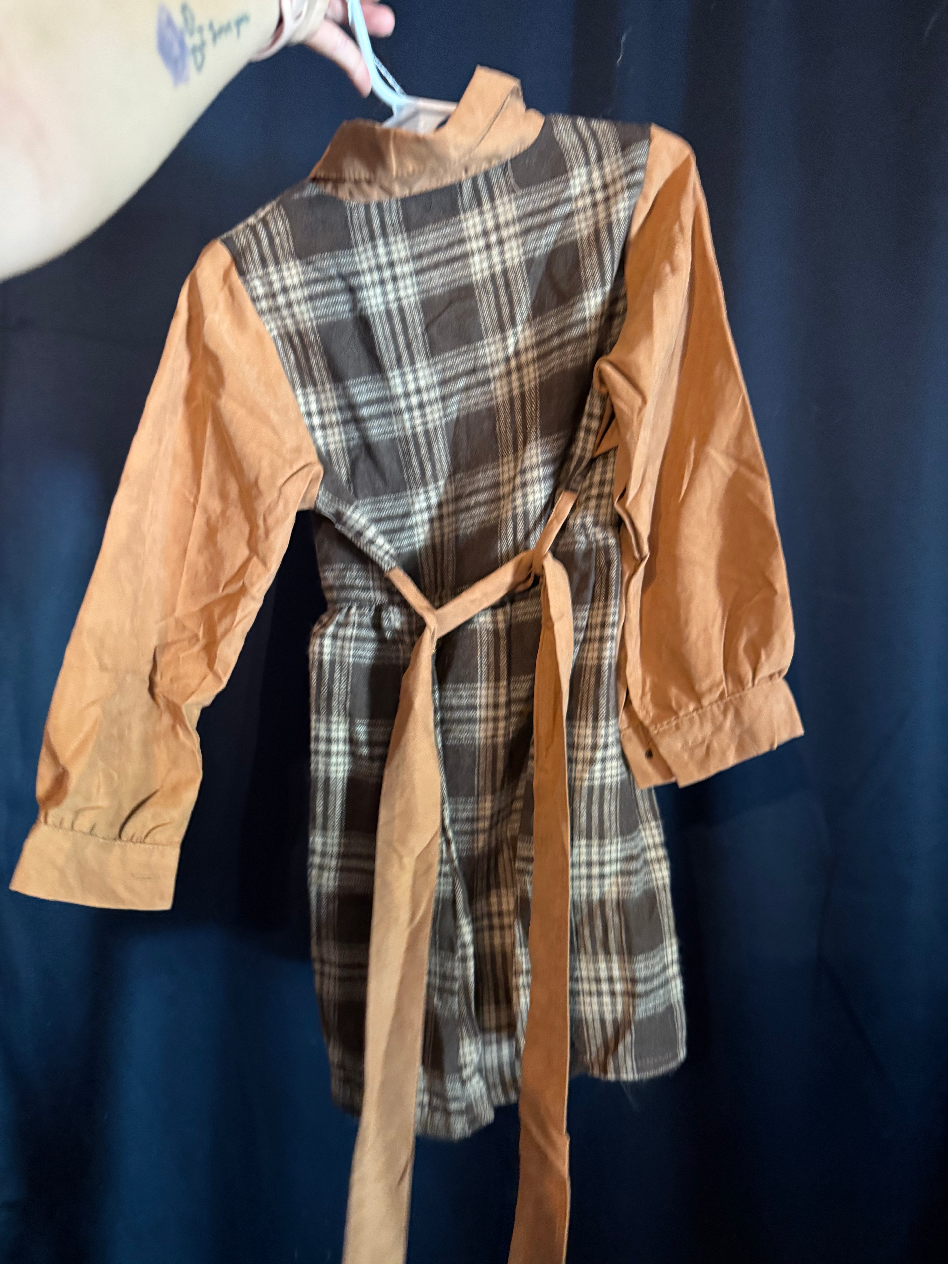 Brown Plaid Girl Dress